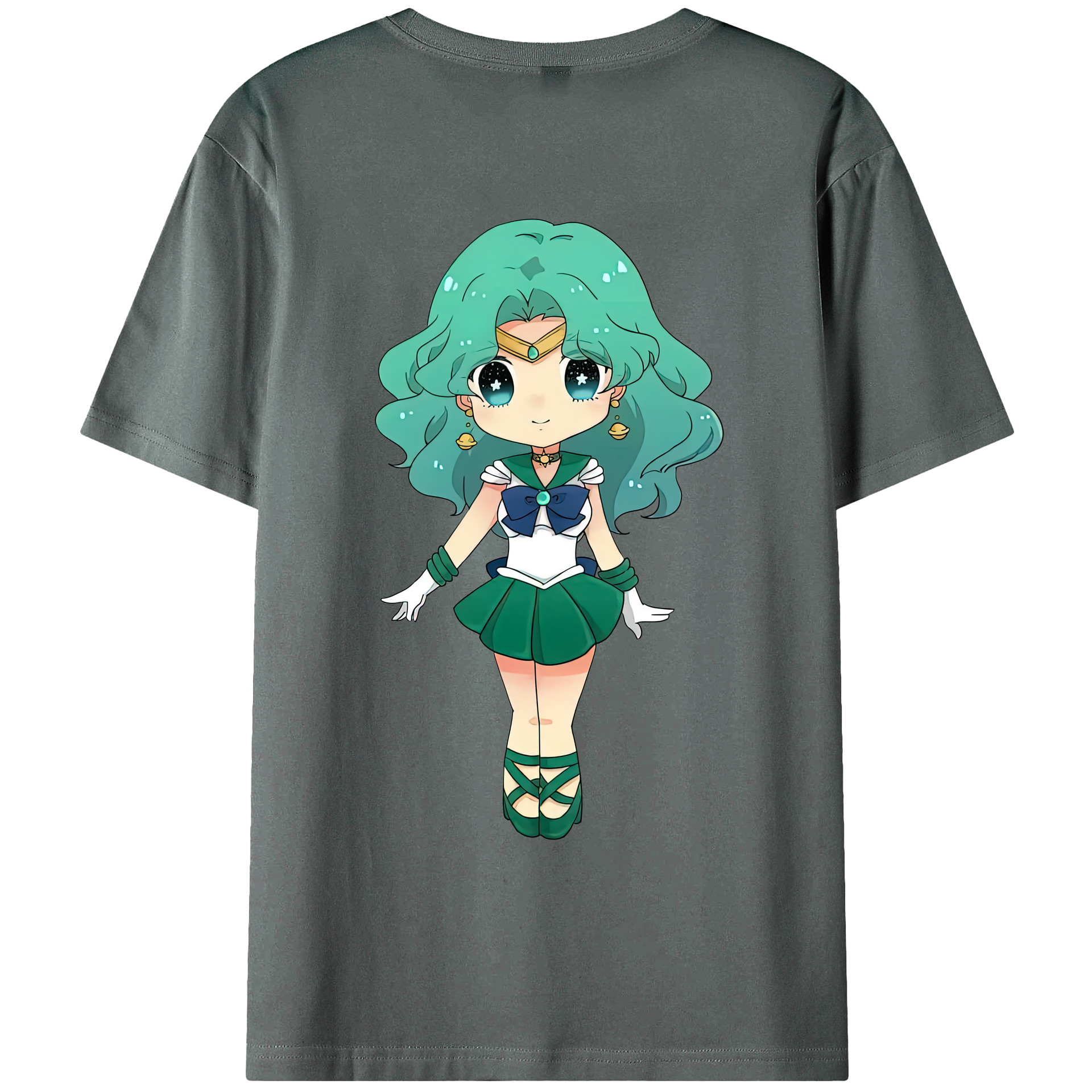 （画像用） 美少女戦士セーラームーン 海王 みちる（かいおう みちる） Sailor Moon Kaiou Michiru 綿100％ メンズ半袖Tシャツ（バックプリント） 通気性